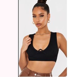 Black Bandage Underwire Crop Top